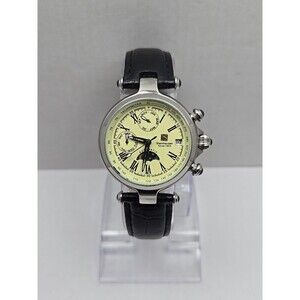 Steinhausen Marquise Automatic Watch Moon Phase Triple Calendar Silver Black